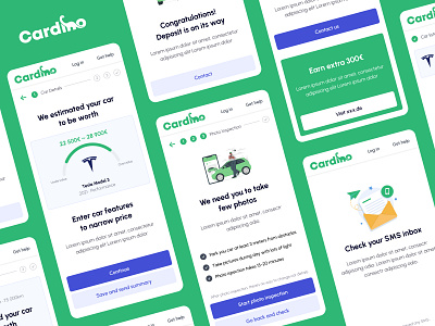 Cardino🦕 - Sell and Evaluate your EV Car app design car car app car buy car buying car hire car interface car mobile app car sell car selling car store electric car ev car evaluating app evaluating cars mobile app selling app tesla ui vehicle