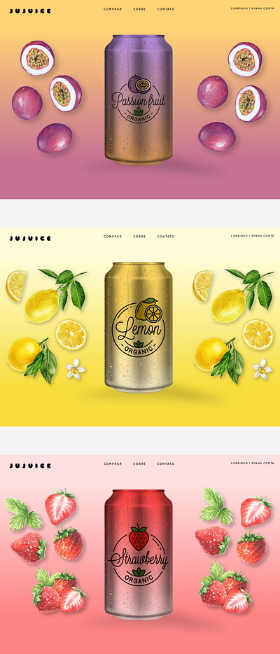 JUJUICE: Fictional Project. 3d animation app art branding design flat graphic design icon illustration illustrator logo typography ui ux vector web web design website