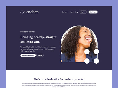 Arches – Modern Branding for Aligner-Focused Dentistry - Website branding dentist dentistry design health healthcare ui ux web web design website