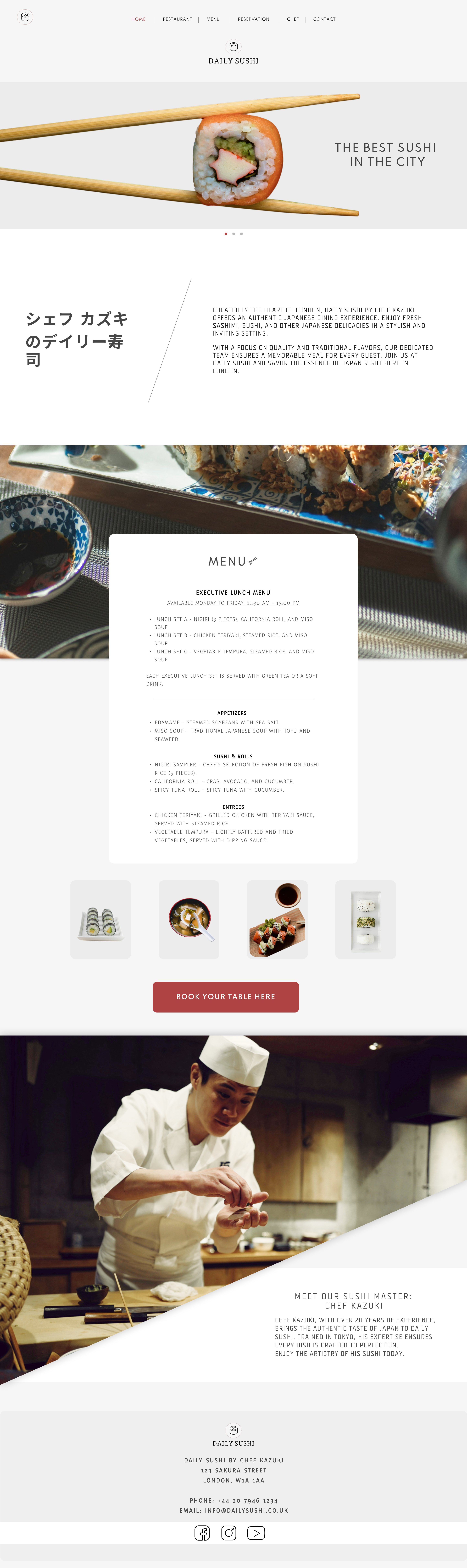 Daily Sushi: Fictional Project. app art branding design flat graphic design icon illustration illustrator logo minimal typography ui ux vector web web design website