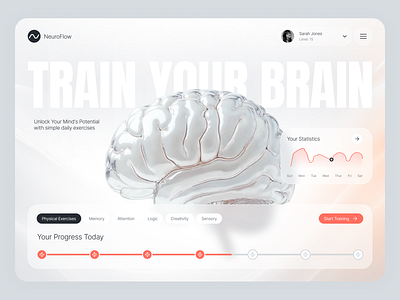 Brain Development Web App Design biomedical biotech brain brain development cognitive cognitive growth dashboard health health tech healthcare medical medicine mental health mind training neural neuroplasticity science scientific web design website