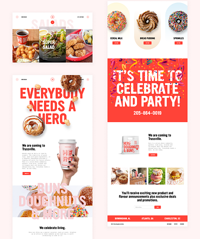 Hero Doughnuts - Web Design coffee shop ui web design