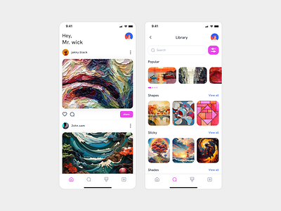 A platform for Sharing Art app art design drawing ui ux