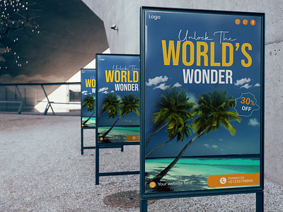 Travel Poster Design beach design explore poster poster design sea beach sky tourism travel travel art travel poster travel poster design unlock vintage travel poster visit water wonder world world explore world explore design