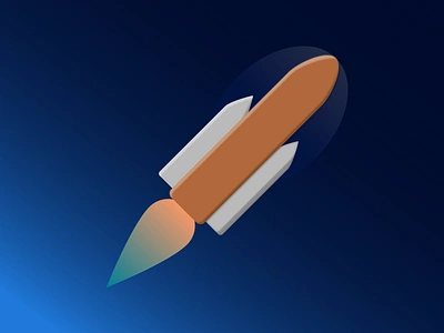 Houston we have lift off! art blue colors dark design earth flame gradient graphic design illustration logo orange rocket rocketship shadow shapes sky space spaceship warm