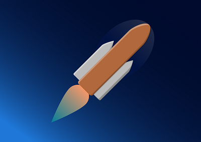 Houston we have lift off! art blue colors dark design earth flame gradient graphic design illustration logo orange rocket rocketship shadow shapes sky space spaceship warm