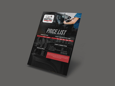 Window tint price list, design creative flyer leaflet menu poster price list tint flyer tint price list window tint window tint flyer window tint price list