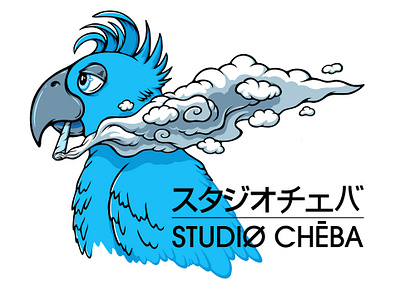 Studiø Cheba akira anime bird branding cheba chebahut fresco ghibli illustration japanese mascot parrot studioghibli vector