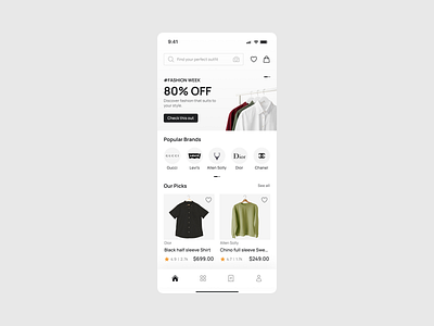 E-Commerce App - Clean and Minimal UI ecommerce minimal mobile product design ui