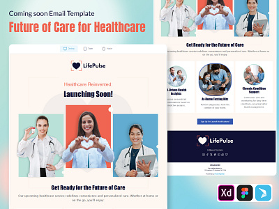 Coming Soon Email Template: Future of Care for Healthcare branding email email design graphic design template ui