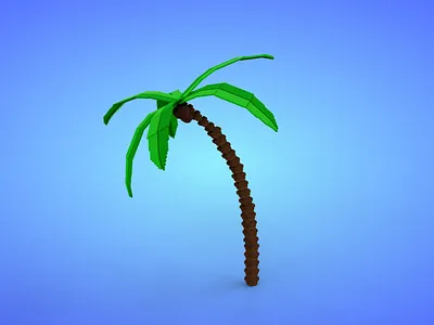 Voxel Coconut Tree 9.2 Model - 3D Lowpoly Game Asset 3d 3d model coconut fantasy game art game asset lowpoly magicavoxel voxedit voxel art