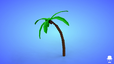 Voxel Coconut Tree 9.2 Model - 3D Lowpoly Game Asset 3d 3d model coconut fantasy game art game asset lowpoly magicavoxel voxedit voxel art