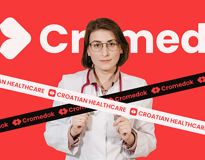 Brand Identity - Cromedok app branding croatia cromedok graphic design healthcare heart logo minimal mockup modern red saas ui ux web webapp