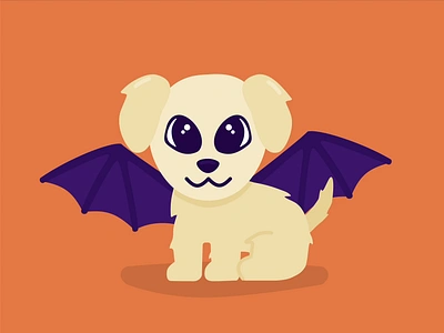 🐾 🎃 Halloween Rodeo animation bat wings character design figma design golden retriever halloween illustration spooky