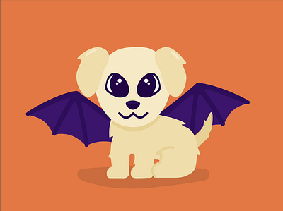 🐾 🎃 Halloween Rodeo animation bat wings character design figma design golden retriever halloween illustration spooky