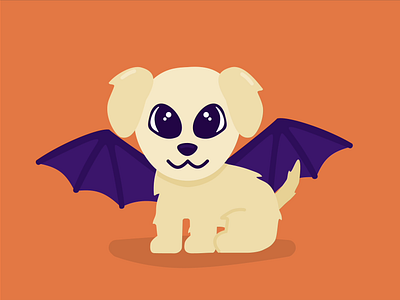 🐾 🎃 Halloween Rodeo animation bat wings character design figma design golden retriever halloween illustration spooky