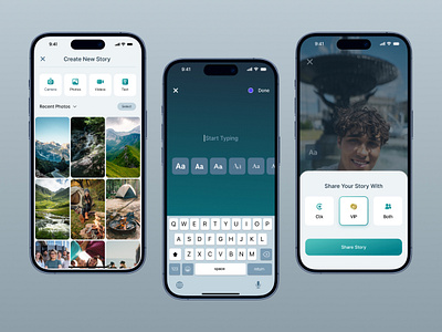 Story Sharing App | Social Media App app design design dribbble figma graphic design minimal mobile mobile app mobile design product product design sharing app social media social media app story ui ui ux user experience user interface ux