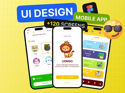 UI-UX Design Language Learning Mobile App for StartUp app branding design graphic design illustration logo typography ui ux vector