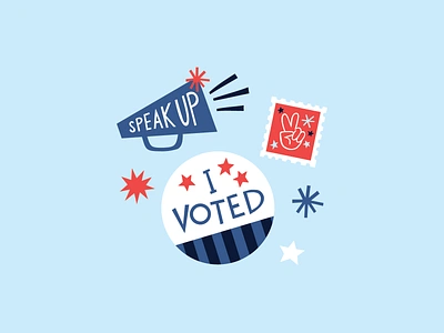 Speak Up. Vote design election graphics elections graphic design illustration politics speak up vote vote button voting graphics voting illustrations