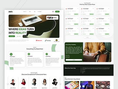 JobFit - Modern Professional Job Portal Website Design aesthetics branding clean creative designinspiration desktop interface job minimalism modern portal premium professional recommendations responsive trend uidesign uiux website whitespace