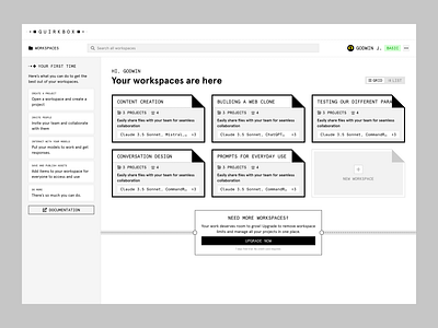 Your workspaces (exploration) app design ui ux