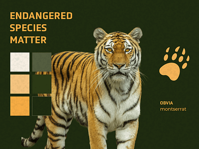 Endangered Species Matter Campaign animals billboard design campaign colorful conservation earthy endangered species extinction graphic design green identity illustration nature orange poster design print design social media campaign tigers typography vibrant