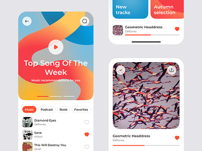 Music app Interface app bright interface music ui