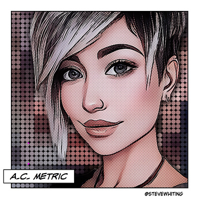 A. C. Metric ac asymetric cartoon art hair halftone halftoon metric