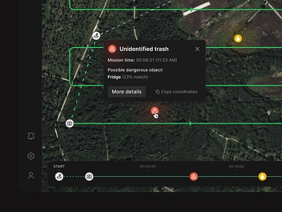 EcoWatch - Map Modal darkmode dashboard drone forest map tool tooltip ui ux web app