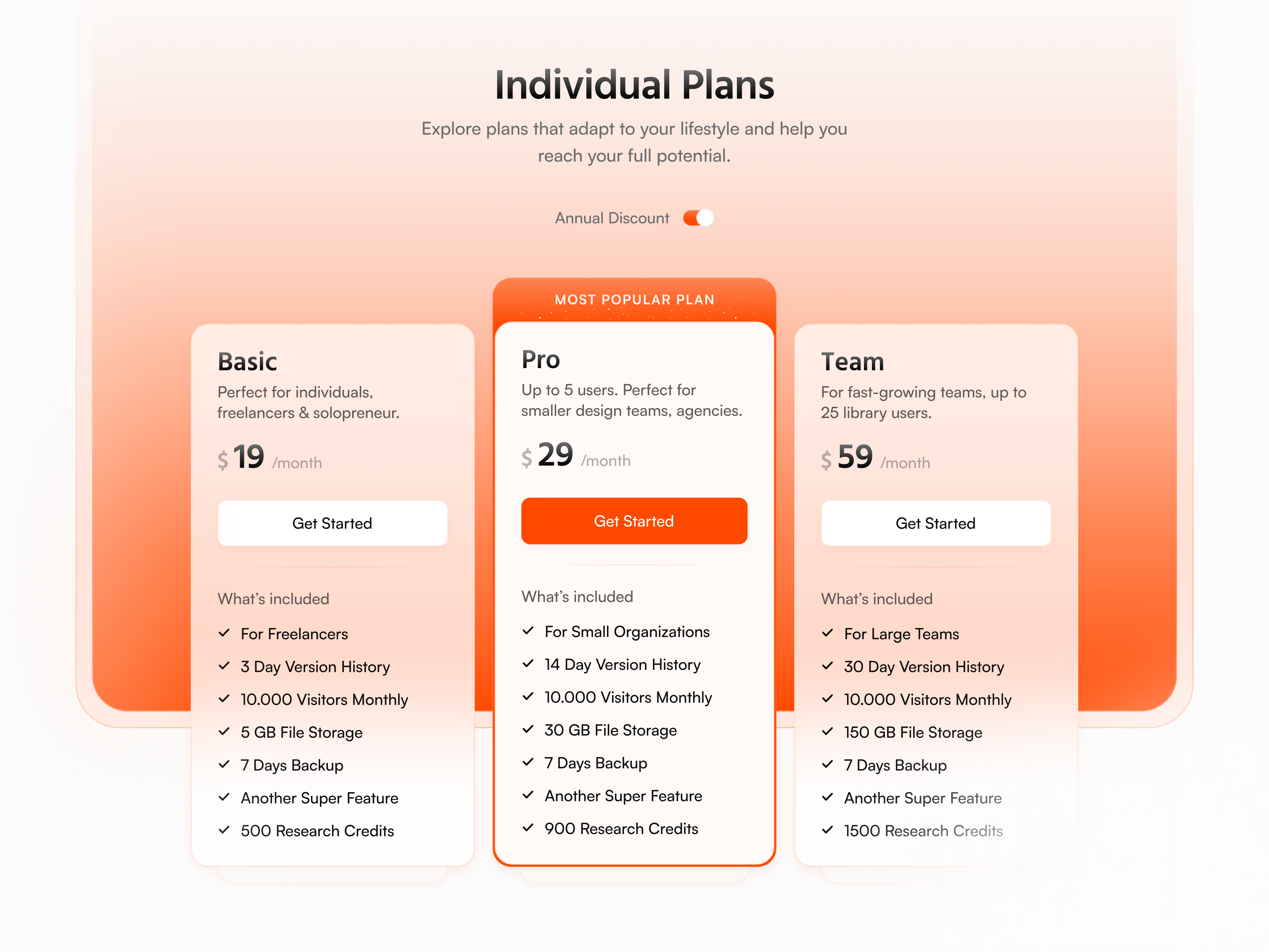 Pricing cards 💸 billing plans billing settings cards components figma individual plants interface modern nav plans pricing page pricing plans pricing settings product design sidenav table ui ui design user interface ux