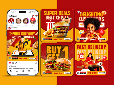 Social Media Post Design | Food Restaurant | Delivery App ads adverstisement banner delivery app facebook ads facebook post food graphic design instagram ads instagram post media menu restuarant social social banner social design social media social media banner social media design social media post