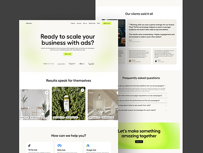 Digital Ads Agency Business Website Web Design ads agency agency agency website business clean website creative agency digital agency digital marketing agency green landing page light mode marketing agency pagina web sitio web ui design ui ux web design webdesign website websites