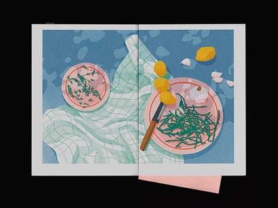 Land & Sea | Discovering Dutch cuisine dinner drawing food illustration print sustainability vega vegetarian