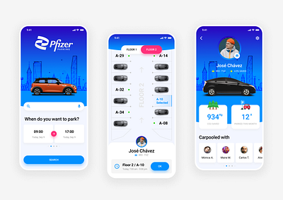 Pfizer - App Concept app mobile parkin ui