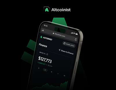 Altcoinist app case study creator app crypto crypto wallet dark app dark mode economy app graph minimal ui nav bar product design sidebar swap wallet web3 web3 app web3 wallet