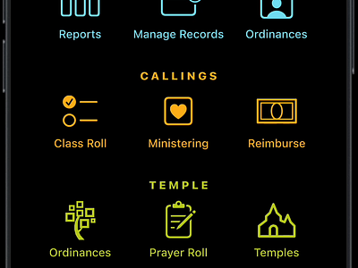 LDS Tools App - Home Tab - Reposition a Tools Category lds member tools app mobile app mobile app design product design