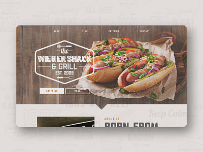 The Wiener Shack - Homepage Concept burgers cart catering design grill hotdog indiana restaurant ui uiux ux web webpage website