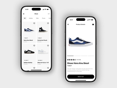 Shoes Store Mobile App branding design ui ux