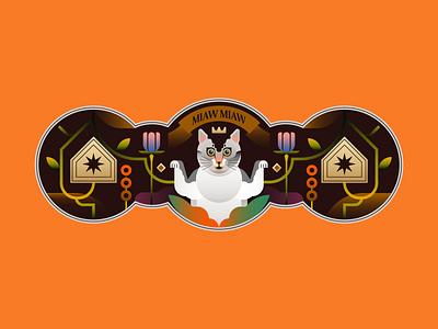 Miaw miaw animal billie branding cat crest crown design digital editorial flower house icon illustration indonesia miaw minimal orange packaging pet vector