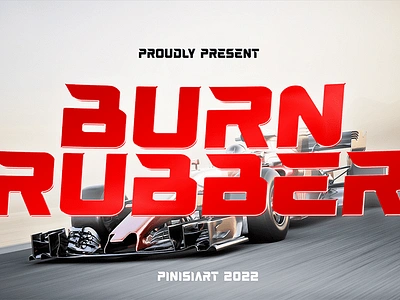 BURN RUBBER – Speed Display Font branding branding font children design display font font gaming illustration movie poster youtube