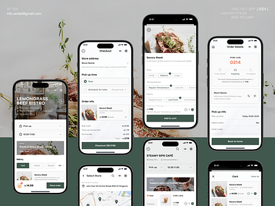 Catering App cate catering delivery design dine in food merchant mobile steak takeaway ui