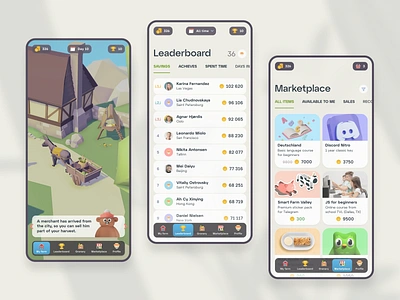 Merchant arrived 🍎 app design application farm game game design game ui gamedev leaderboard marketplace mobile ui ui ui design