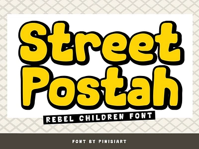 Street Postah – Rebel Kids Font brand identity branding cartoon children design display font font gaming illustration kid poster youtube