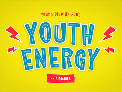 Youth Energy – Display Font branding children design display font font gaming movie poster youtube