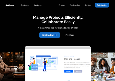 SaaS Project Management Tool landing page design figma landing page ui ux webdesign website website design