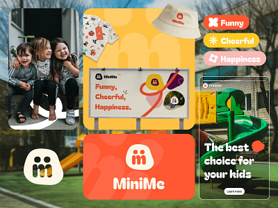 MiniMe: Kids Apparel - Visual Identity animation apparel apparel logo brand brand design branding cheerful clean ui clothing clothing logo colorful funny happiness kids kids apparel kids clothing kids design kids logo logo visual branding