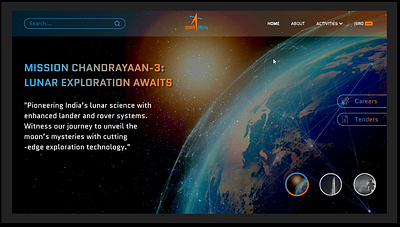 🚀 ISRO Website Revamp | Hero Section animation hero section isro landing page research space ui ux