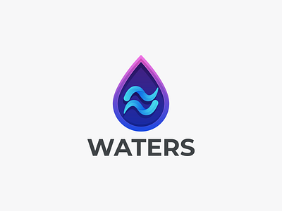 WATERS branding design graphic design icon illustration logo vector water coloring water icon water logo