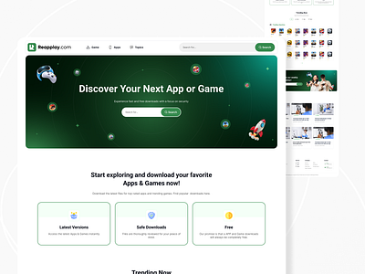 Website Design - Reapplay.com branding business clean design concept dailyui dailyuichallenge design figma game website mobile app design modern design ui ux