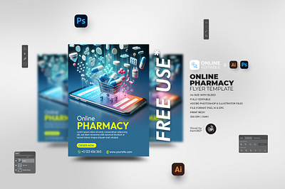 Online Pharmacy Flyer Template aam360 e pharmacy flyer e pharmacy marketing e pharmacy template flyer template graphic design health flyer healthcare flyer healthcare marketing medical design medicine delivery online pharmacy online pharmacy branding online pharmacy template pharmacy ad pharmacy branding telemedicine